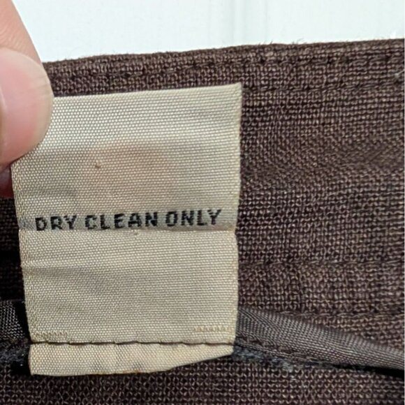 Vintage Apostrophe 100% Linen Maxi Skirt Womens Size 16 Brown Modest Lagenlook - Picture 5 of 8